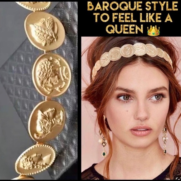 Super Elegant Matte Gold Coins Headband to Enhance your Casual Hair look main image 6